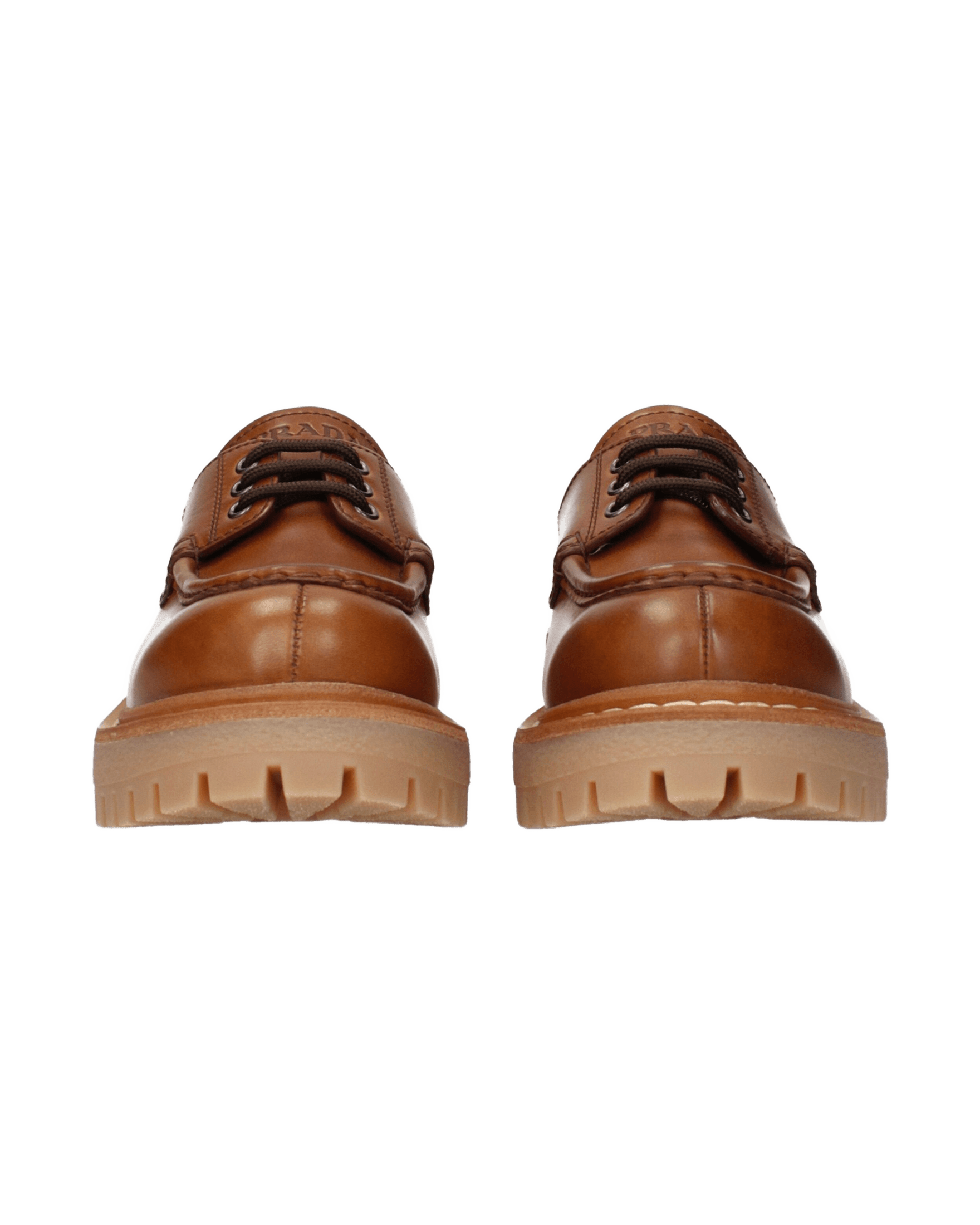 Prada Brown Leather Oxfords Derbies Shoes