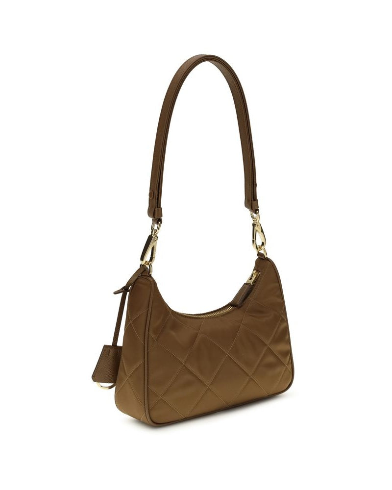 Prada Brown Recycled Polyamide Shoulder Bag Glam Steals