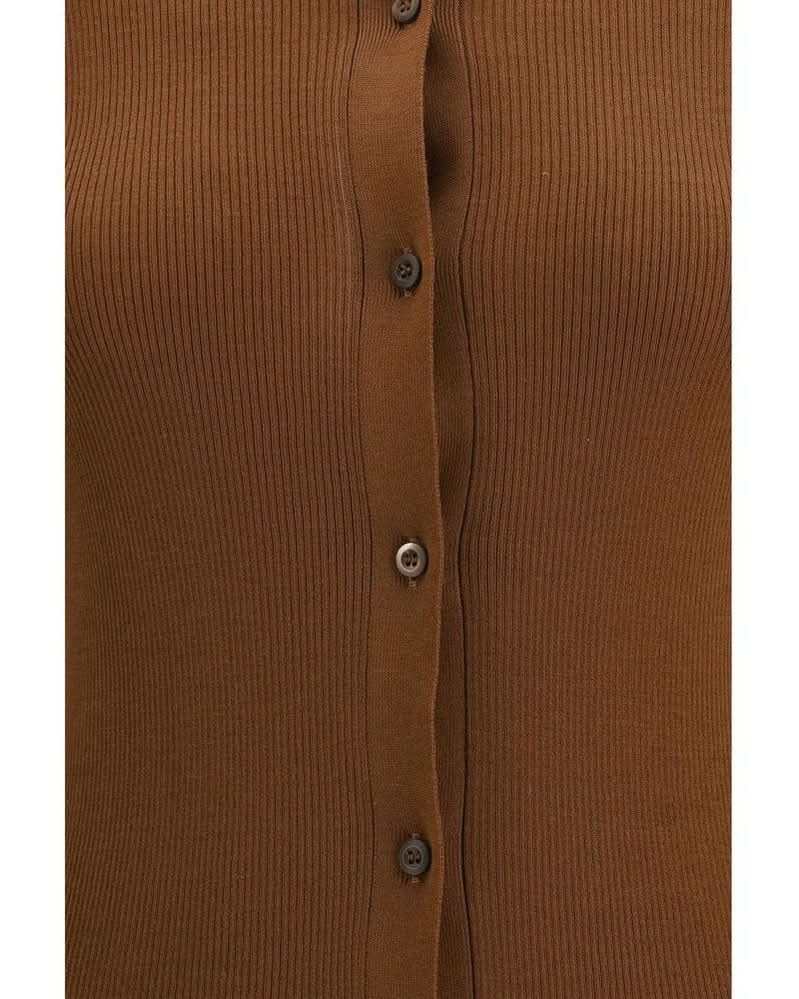 Prada Brown Wool Fleece Cardigan