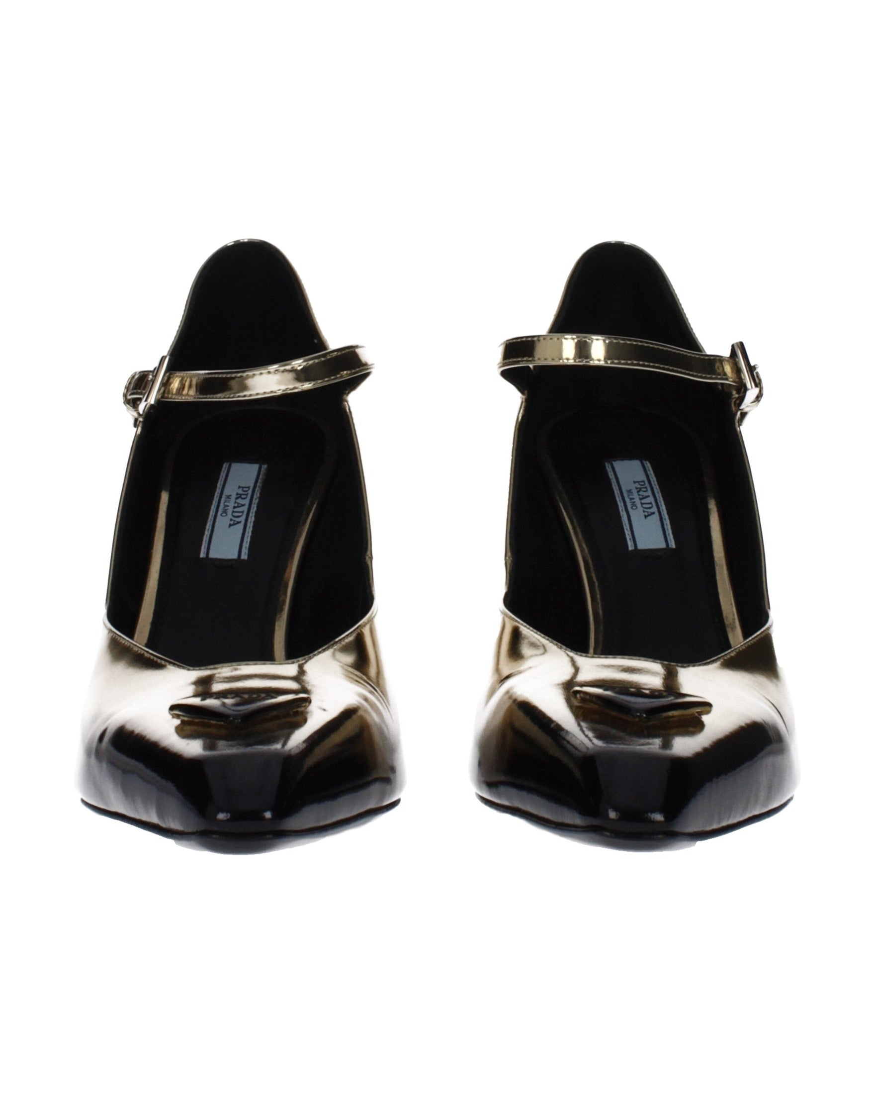 Prada Gold Leather High Heel Pumps Glam Steals