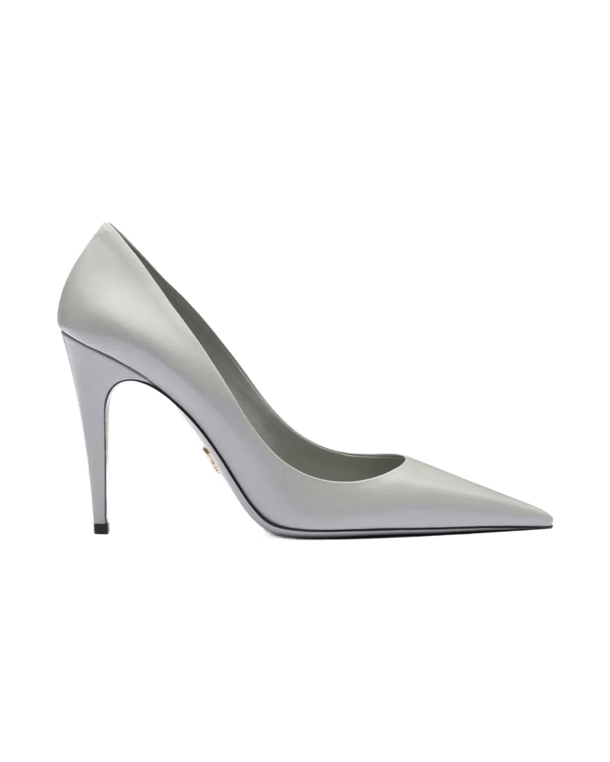 Prada Gray Leather High Heels Glam Steals