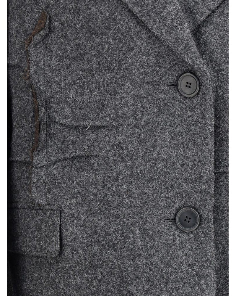 Prada Gray Wool Fleece Coat Glam Steals