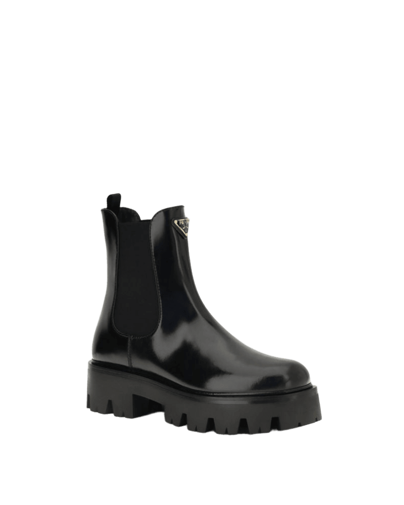 Prada Leather Brushed Ankle Boots Glam Steals