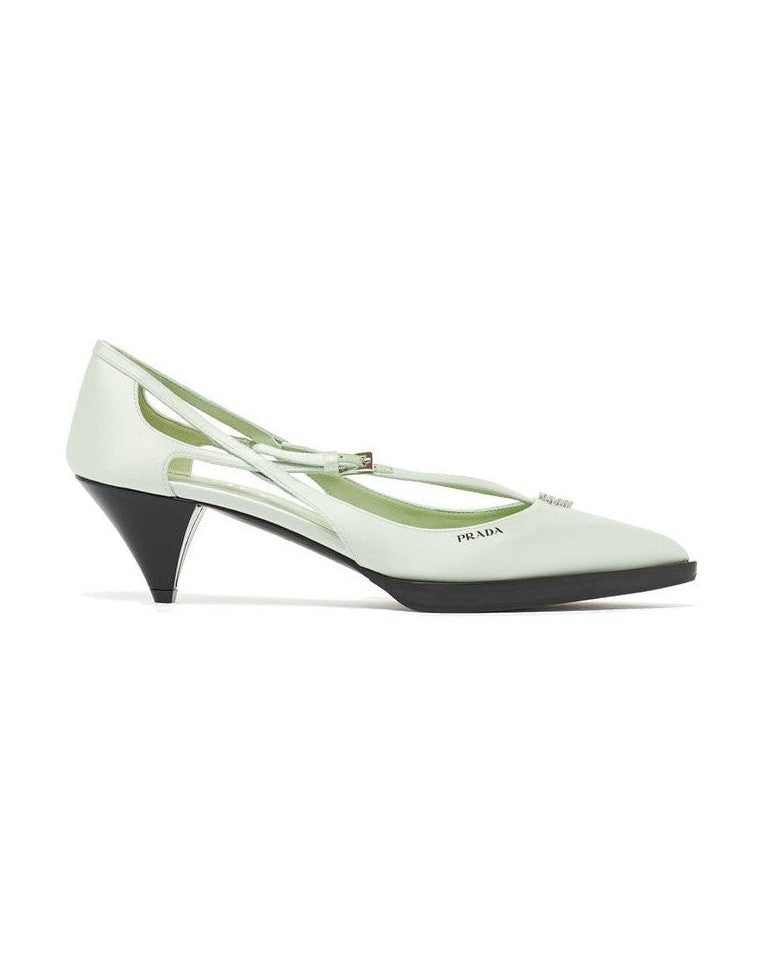 Prada Silk Mid Heel Pumps