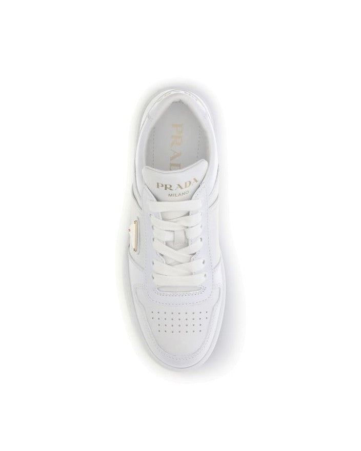 Prada White Calf Leather Bos Taurus Platform Sneakers Glam Steals