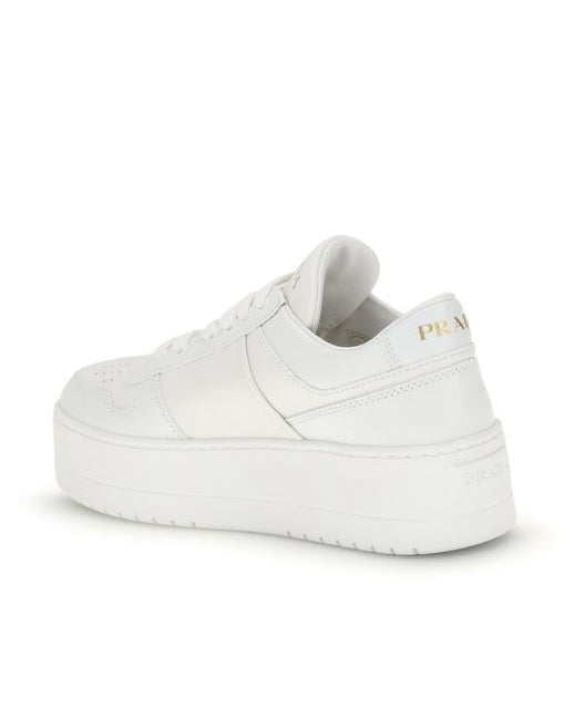 Prada White Calf Leather Bos Taurus Platform Sneakers Glam Steals