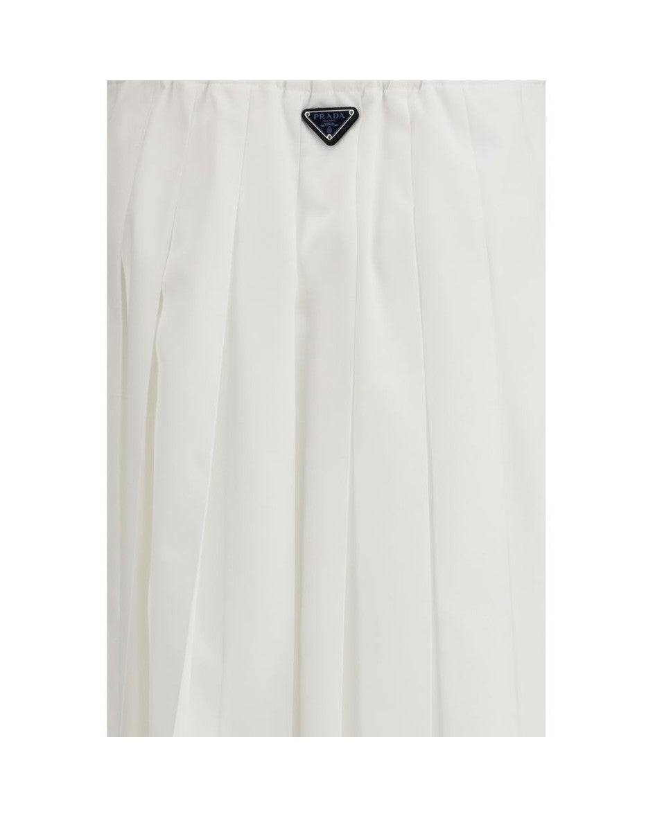 Prada White Cotton Long Skirt Skirts