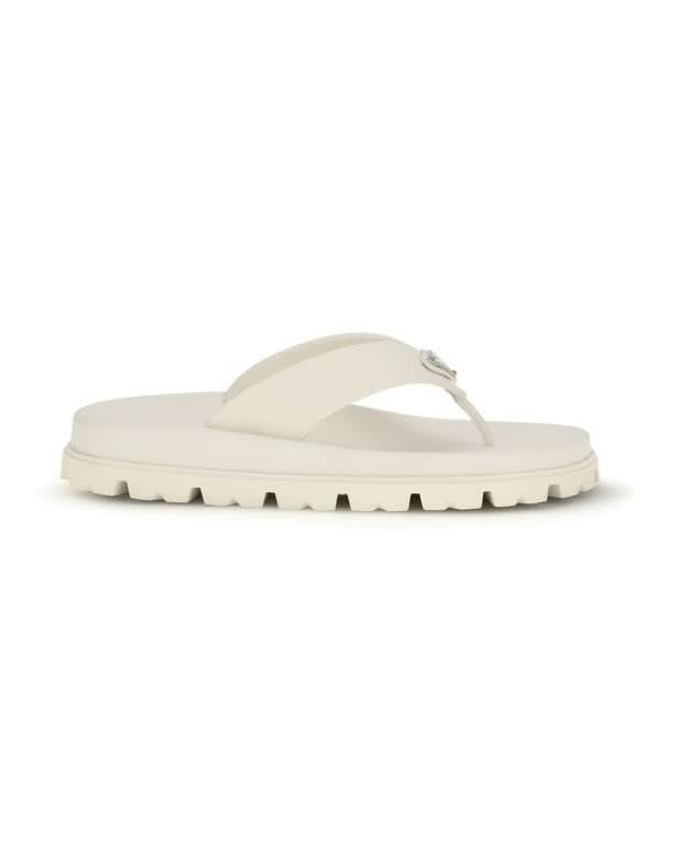 Prada White Rubber Flip Flop Sandals