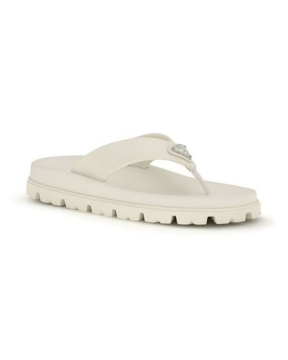 Prada White Rubber Flip Flop Sandals