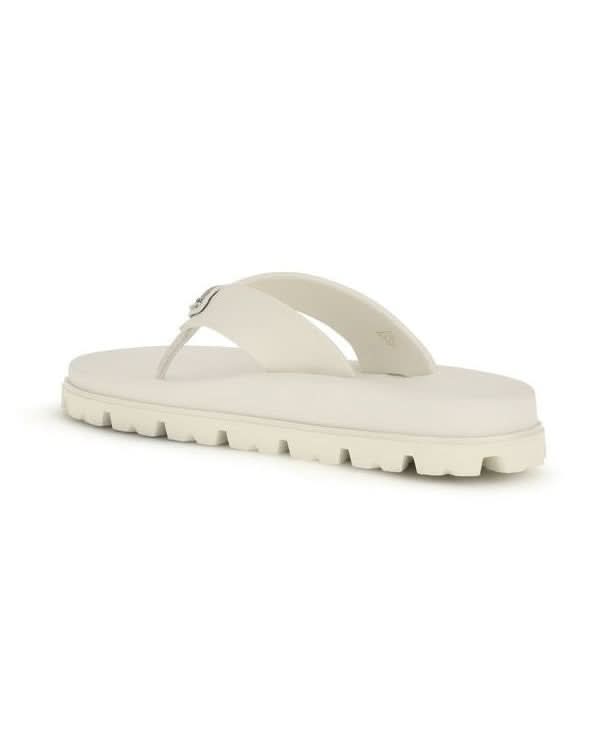 Prada White Rubber Flip Flop Sandals