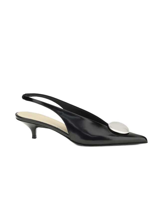 Proenza Schouler Black Calf Leather Bos Taurus Mid Heels Glam Steals