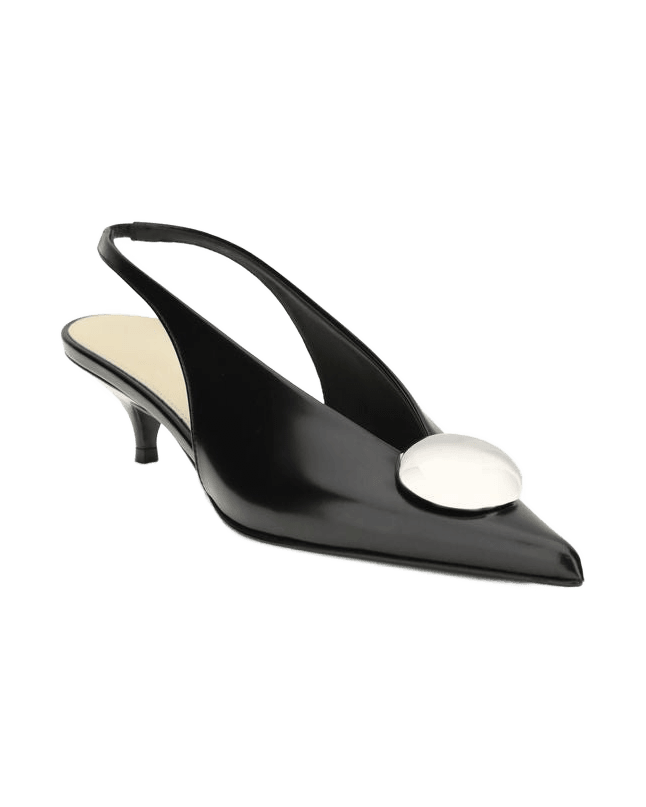 Proenza Schouler Black Calf Leather Bos Taurus Mid Heels Glam Steals