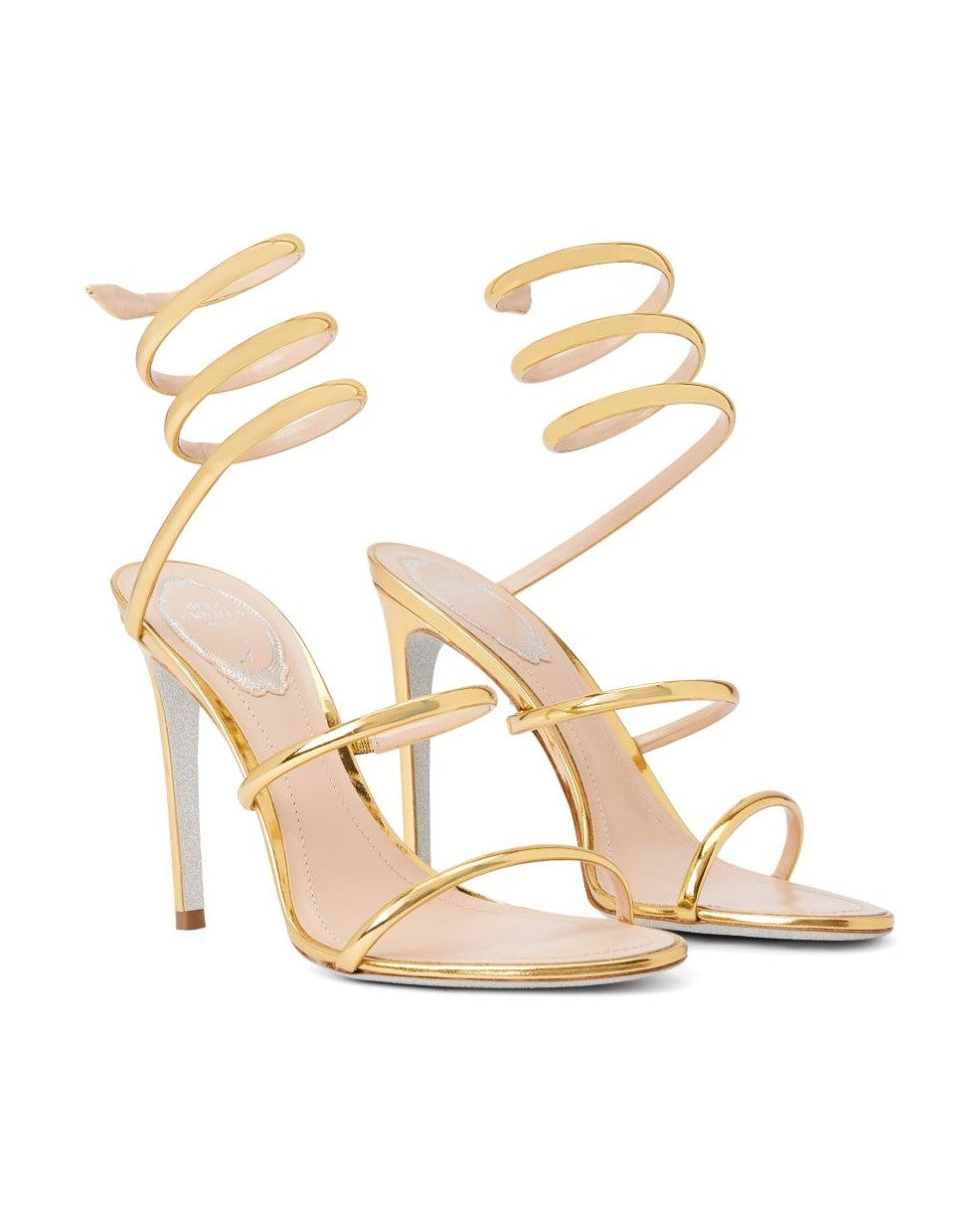 René Caovilla Golden Sandals Glam Steals