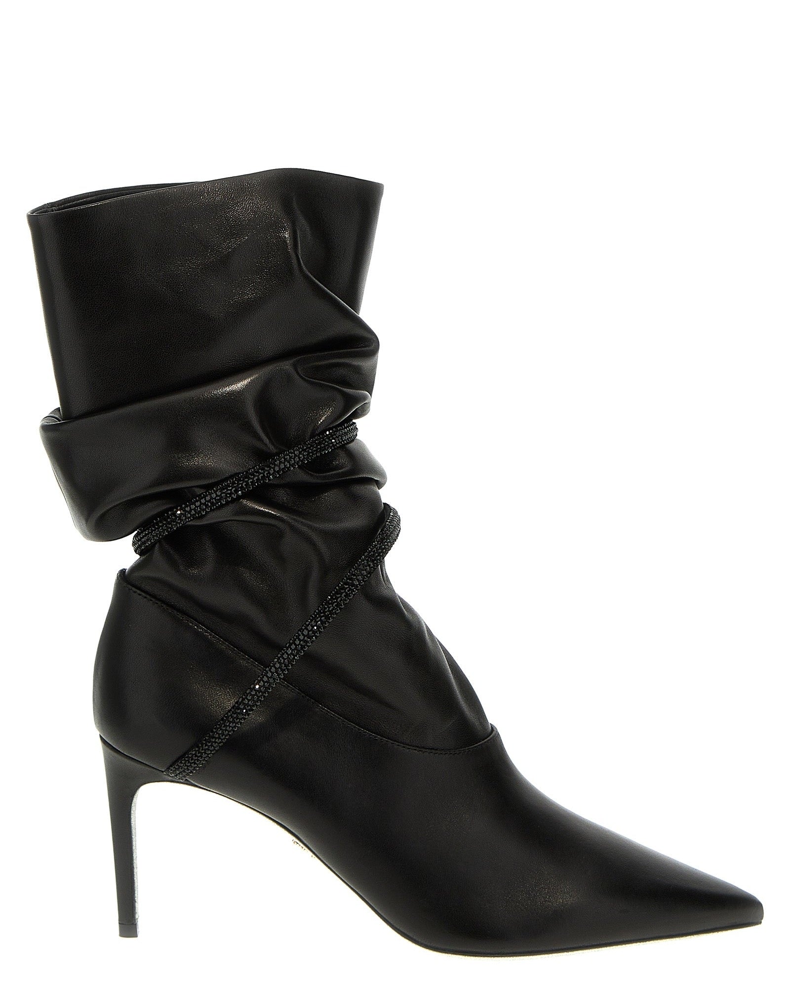 René Caovilla Rhinestone Nappa Ankle Boots Glam Steals