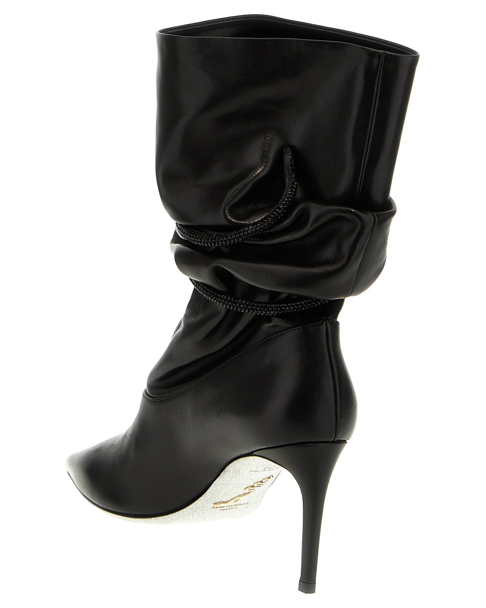 René Caovilla Rhinestone Nappa Ankle Boots Glam Steals