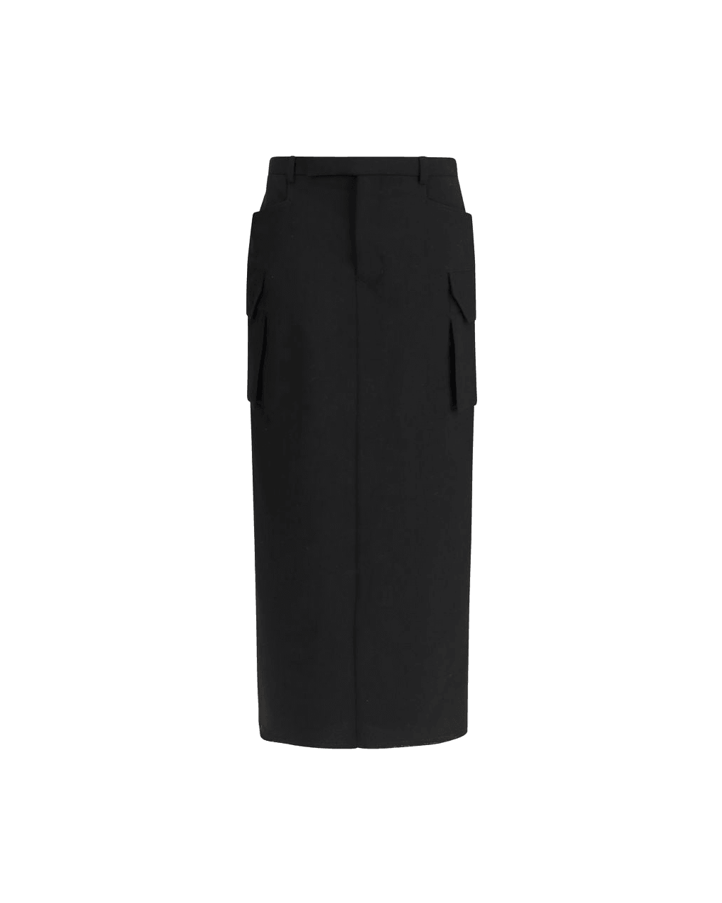 Rick Owens Black Wool Fleece Midi Skirt Glam Steals