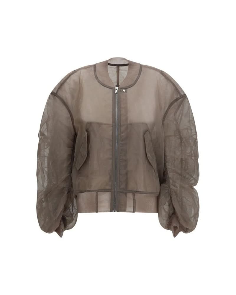 Rick Owens Gray Nylon Bomber Glam Steals
