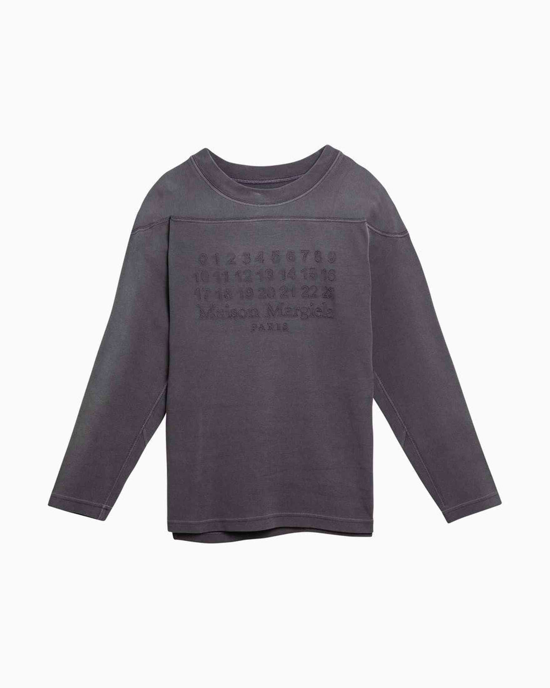 Maison Margiela Cotton Aubergine Coloured Sweater with Logo Glam Steals