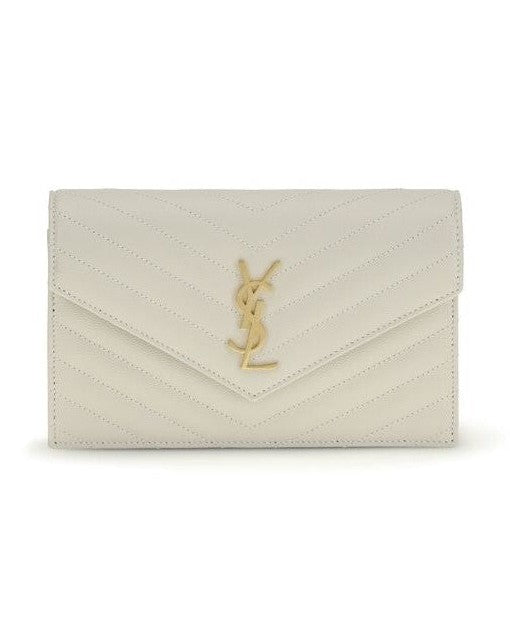 Saint Laurent Beige Calf Leather Bos Taurus Wallet Glam Steals