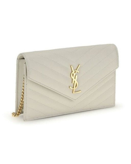 Saint Laurent Beige Calf Leather Bos Taurus Wallet Glam Steals