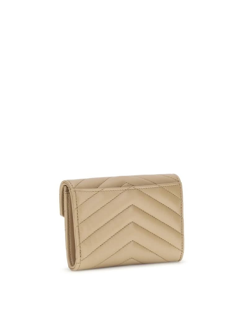Saint Laurent Beige Calf Leather Bos Taurus Wallet