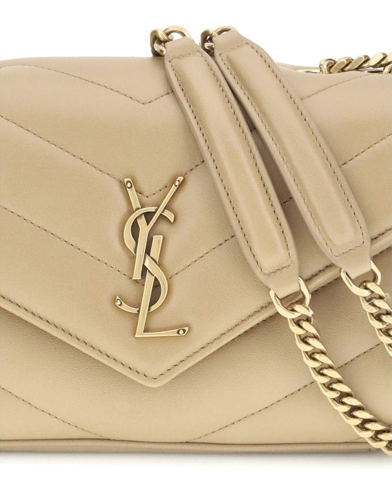 Saint Laurent Beige Lamb Ovis Aries Shoulder Bag Glam Steals