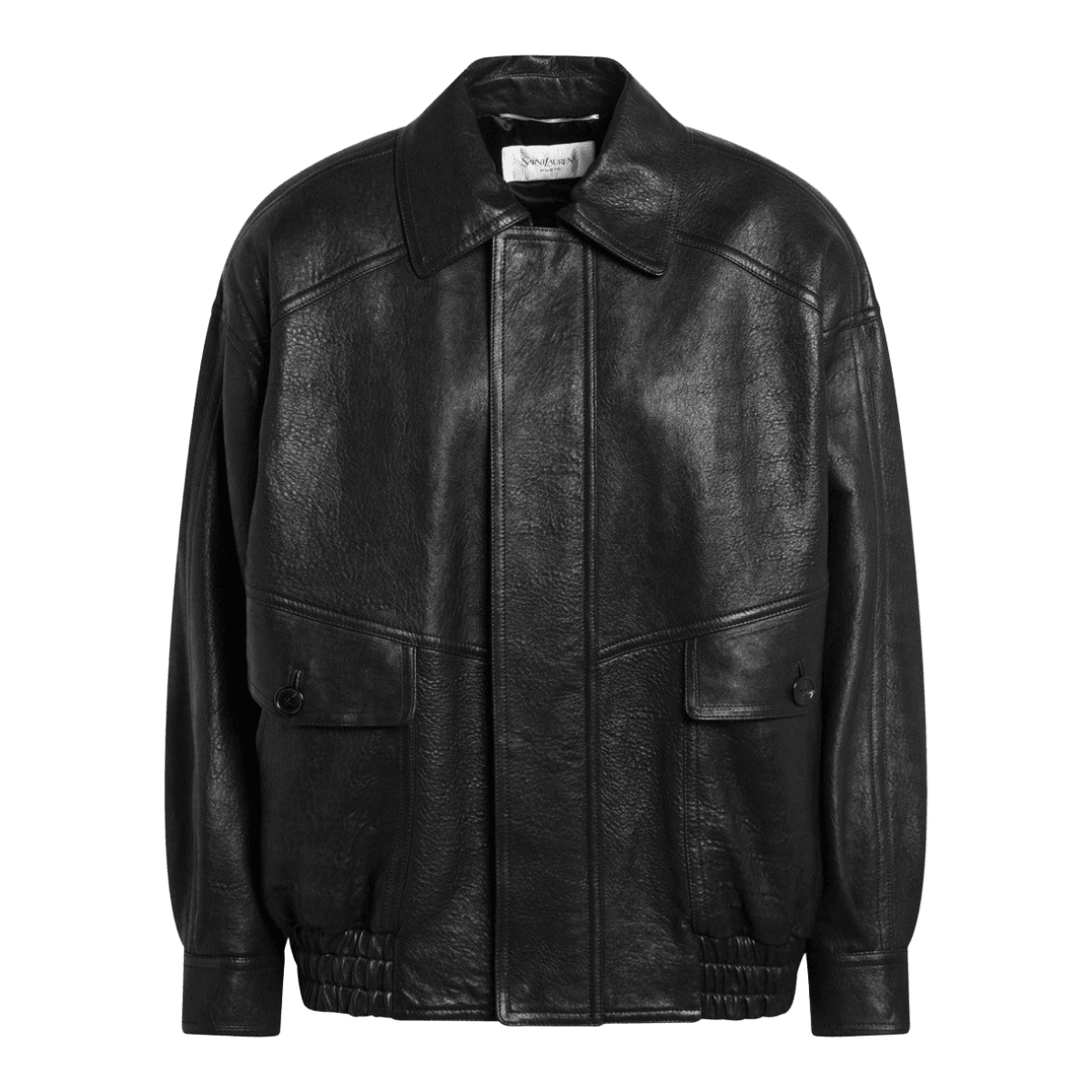 Saint Laurent Black Balloon Bomber Jacket in Lambskin Glam Steals