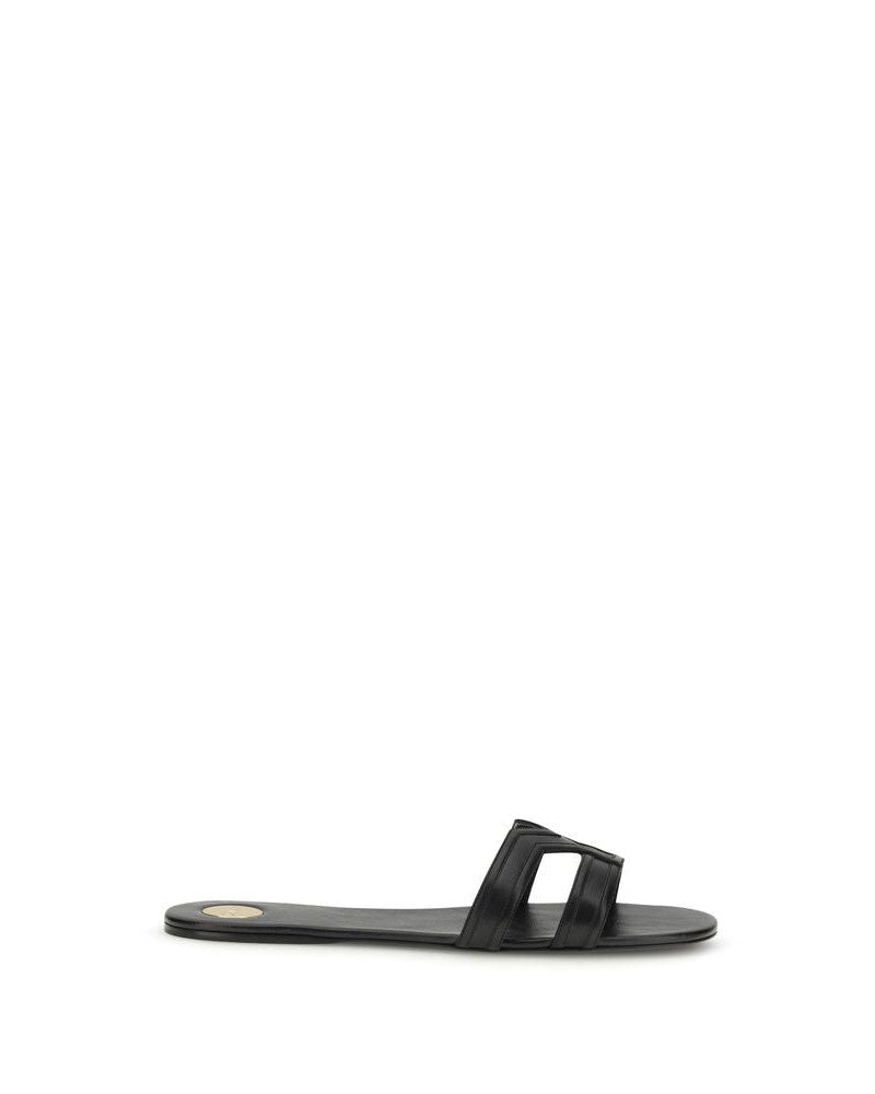 Saint Laurent Black Calf Leather Bos Taurus Sandals Glam Steals