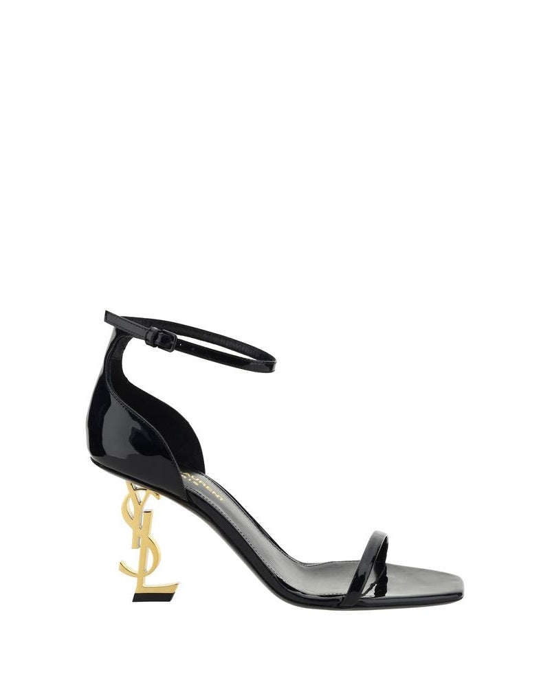Saint Laurent Black Calf Leather Bos Taurus Stiletto Heel Sandals