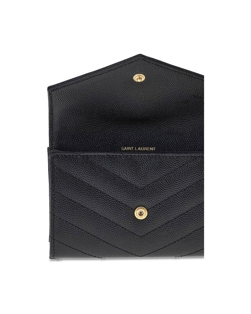 Saint Laurent Black Calf Leather Bos Taurus Wallet