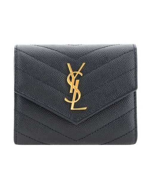Saint Laurent Black Calf Leather Bos Taurus Wallet