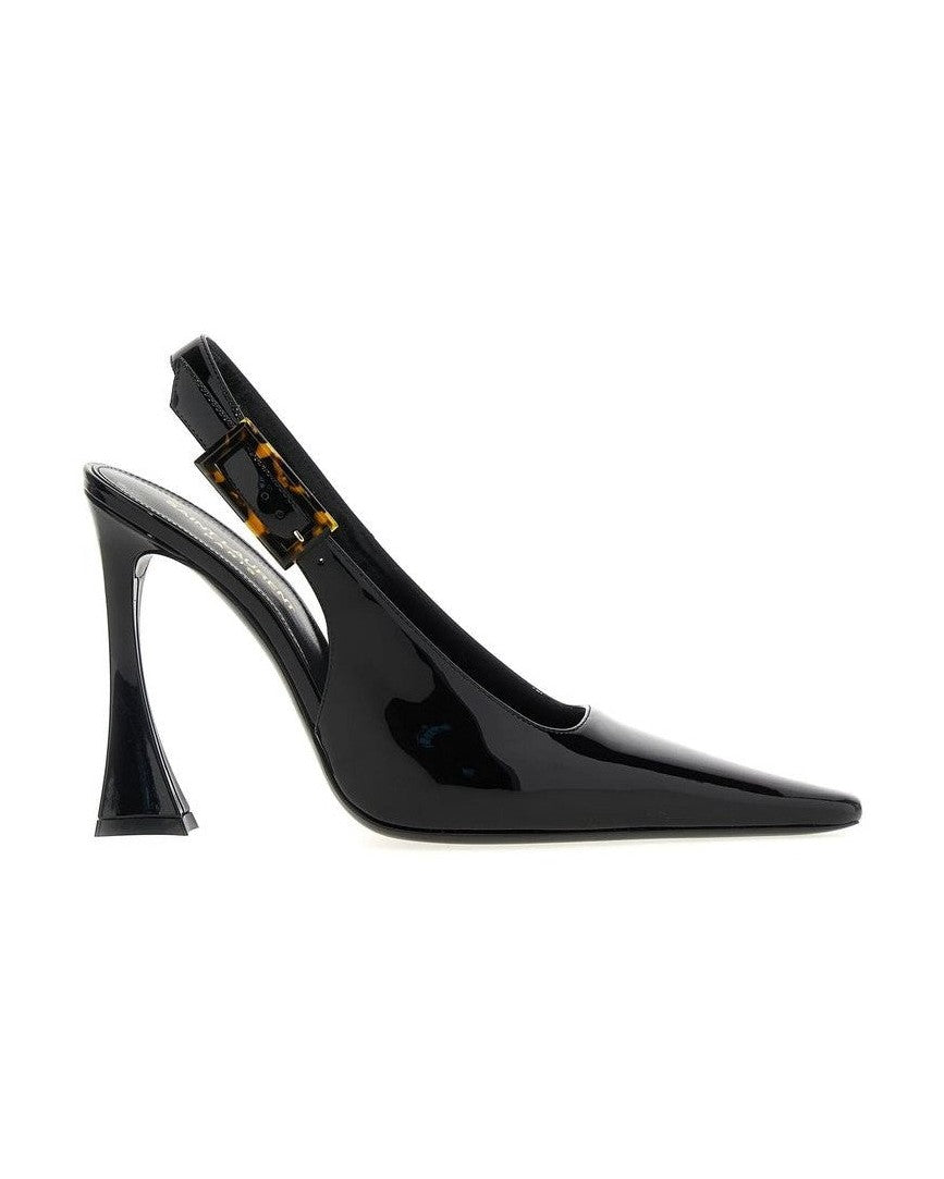 Saint Laurent Black Calfskin Platform Pumps