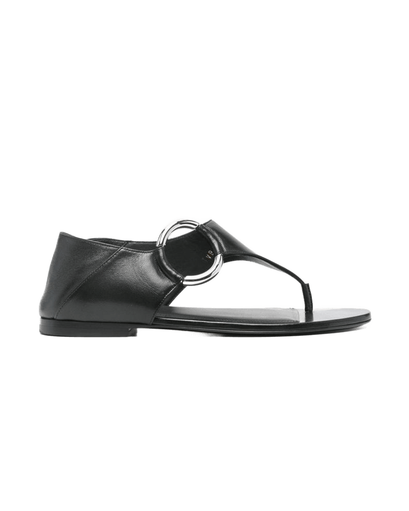 Saint Laurent Black Calfskin Ring Sandals Glam Steals