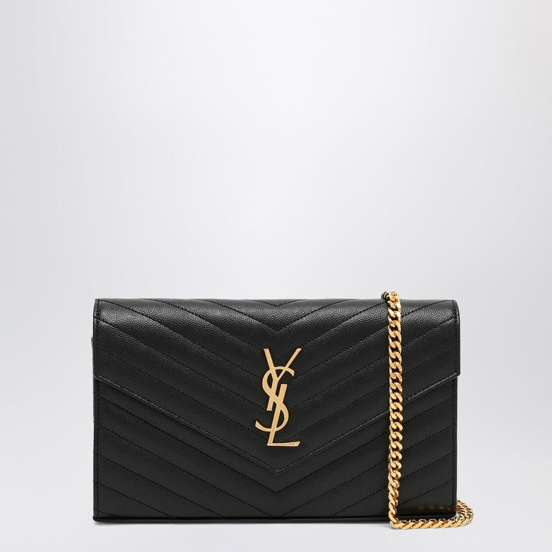 Saint Laurent Black Cassandre Chain Clutch Bag Glam Steals
