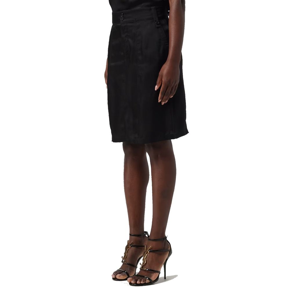 Saint Laurent Black Copper Midi Skirt Glam Steals