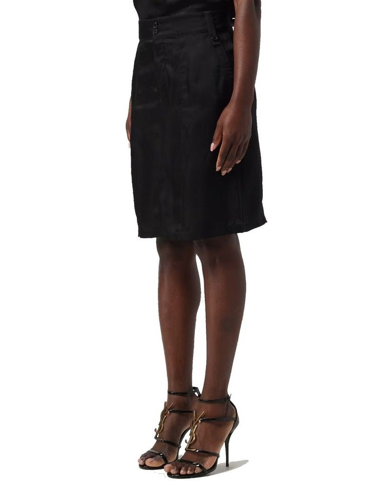 Saint Laurent Black Copper Midi Skirt