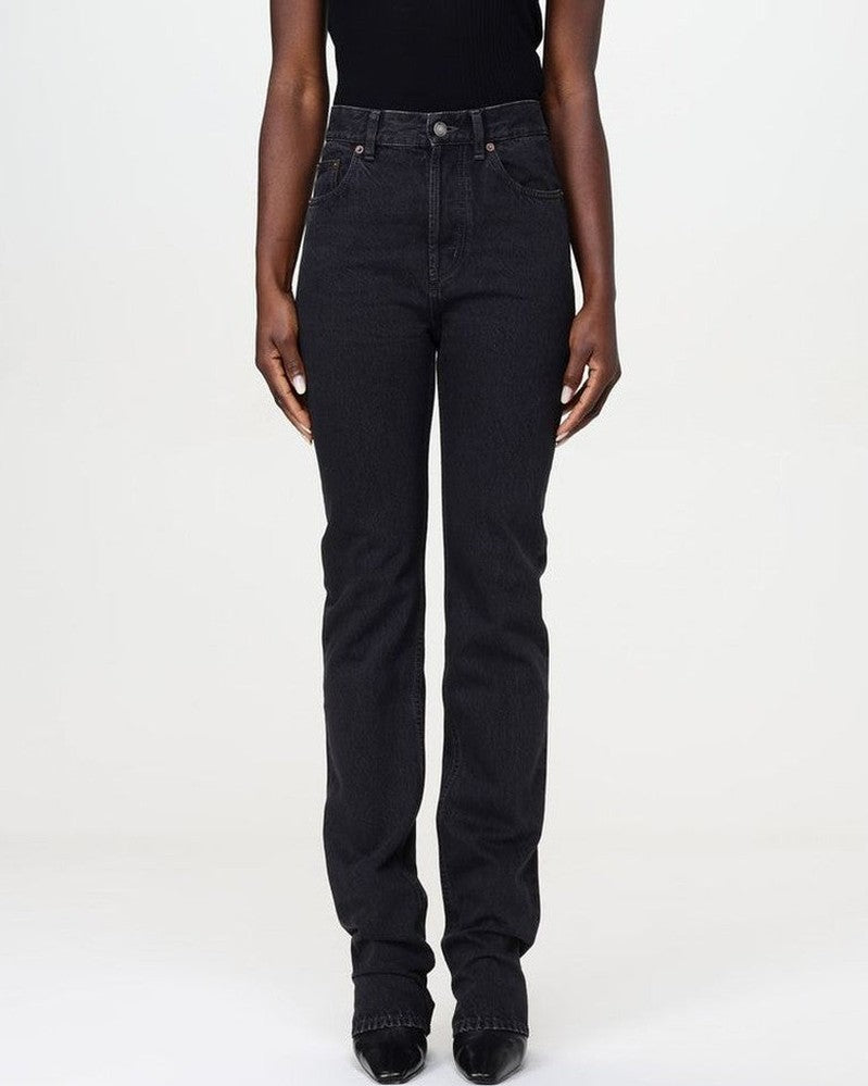 Saint Laurent Black Cotton Straight Leg Jeans Jeans