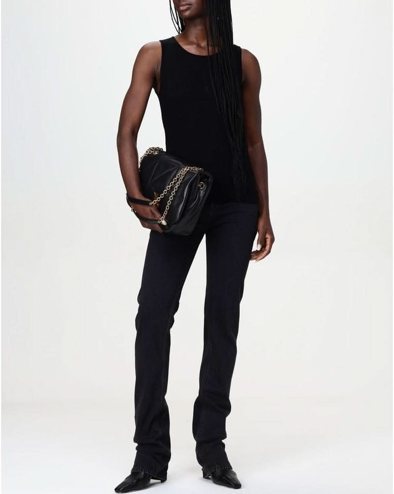 Saint Laurent Black Cotton Straight Leg Jeans Jeans
