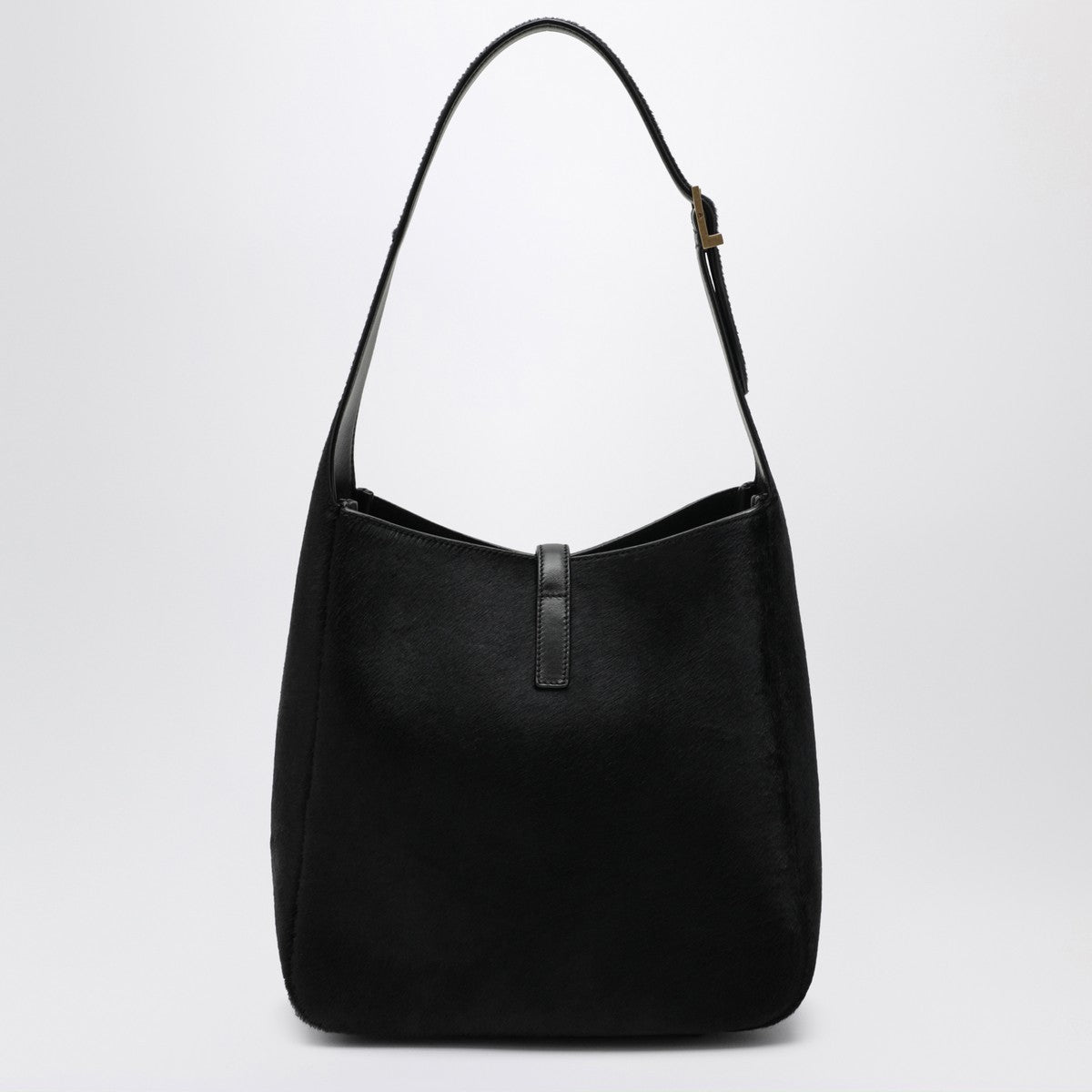 Saint Laurent Black Leather Le 5 À 7 Shoulder Bag in Pony Effect Glam Steals