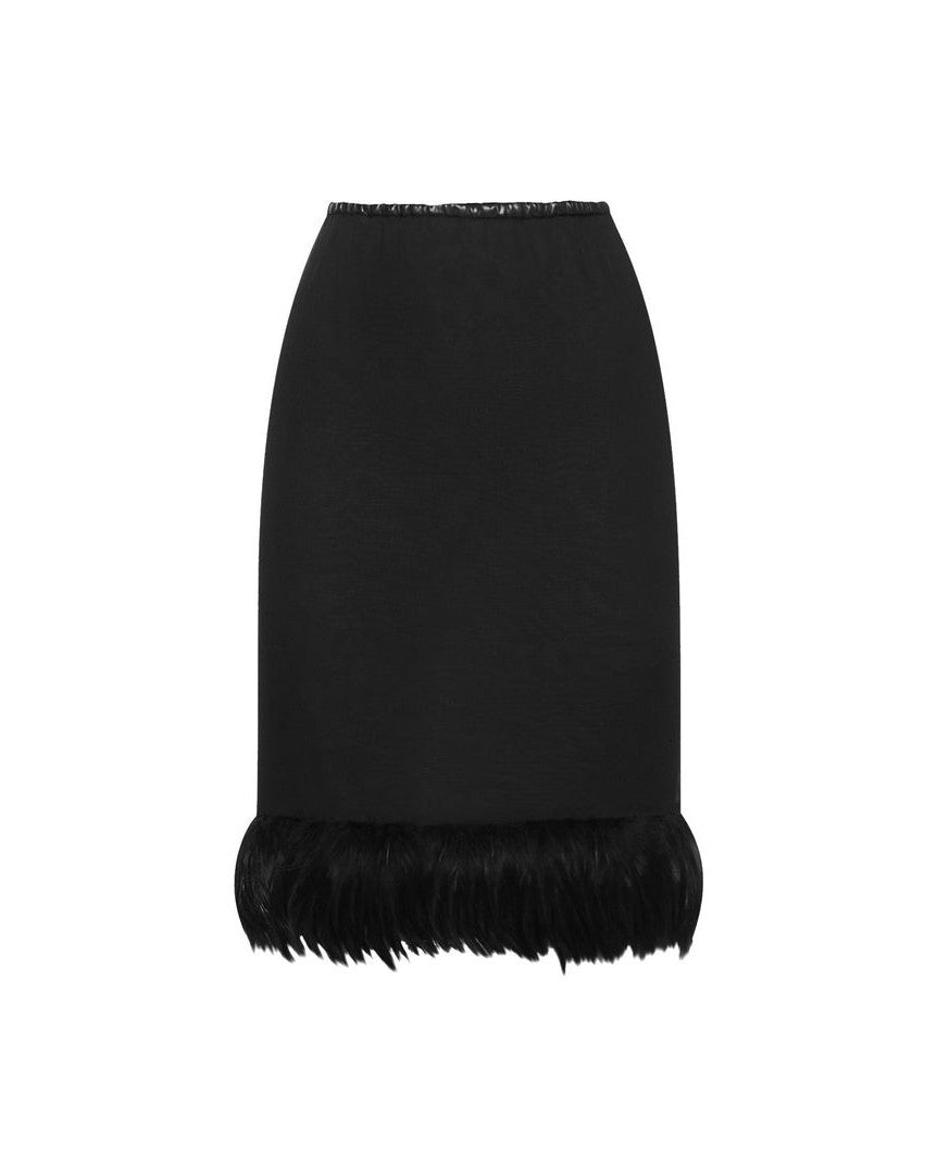 Saint Laurent Black Silk Midi Skirt Glam Steals