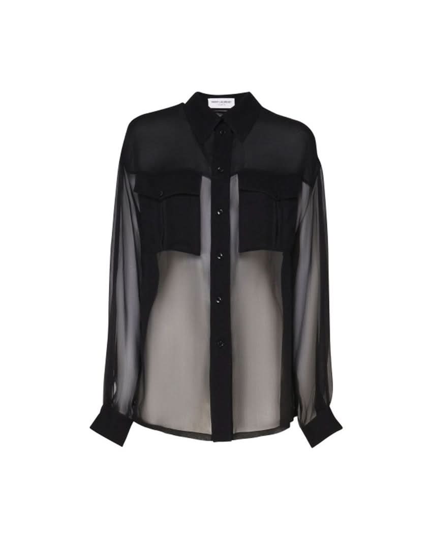 Saint Laurent Black Silk Shirt