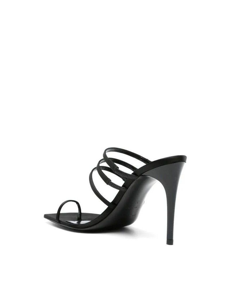 Saint Laurent Black Silk Stiletto Heel Heels