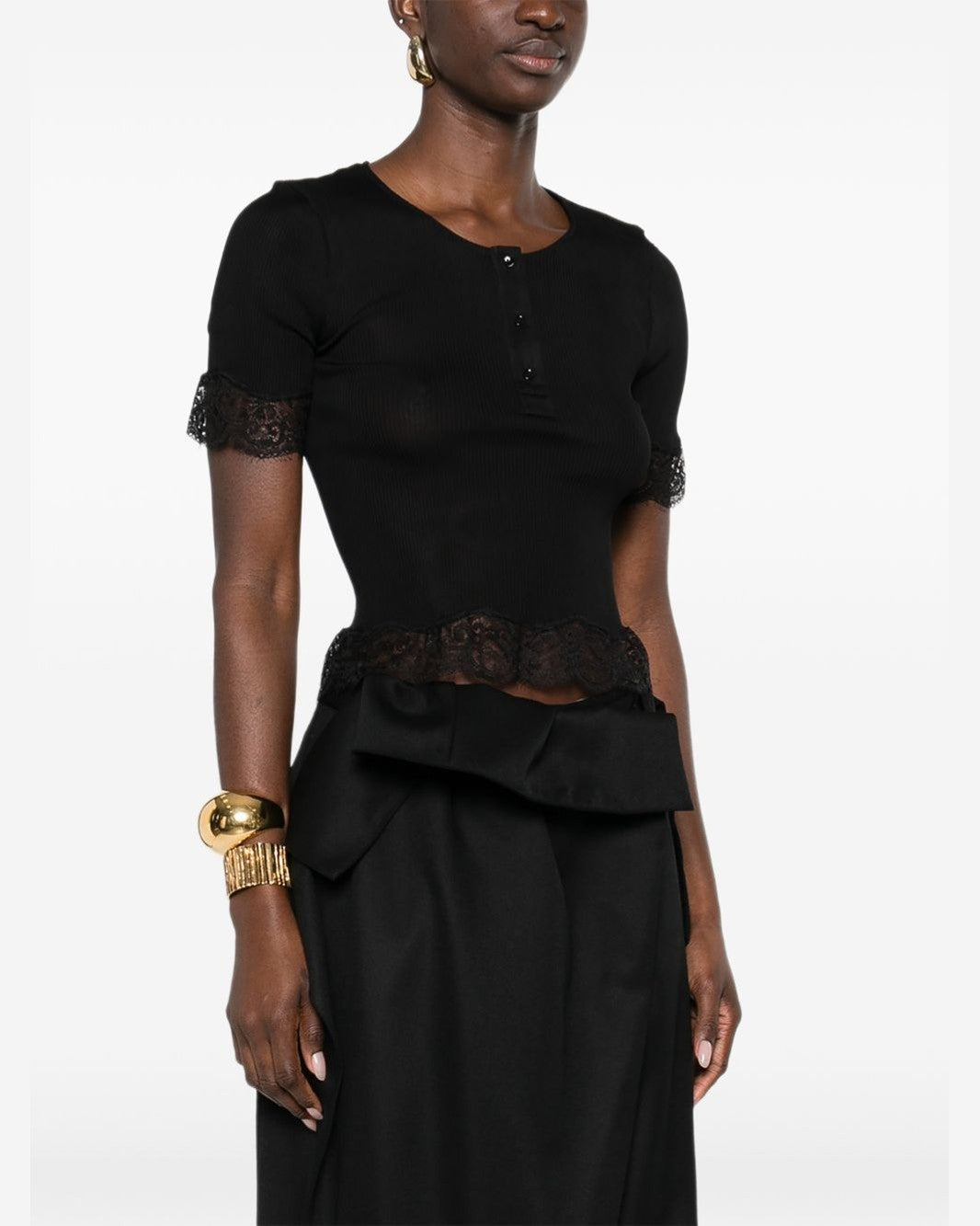 Saint Laurent Black T-shirt Topwear