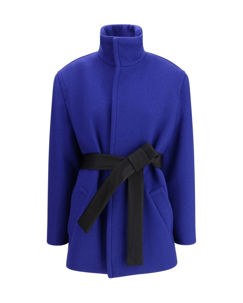 Saint Laurent Blue Wool Coat Glam Steals