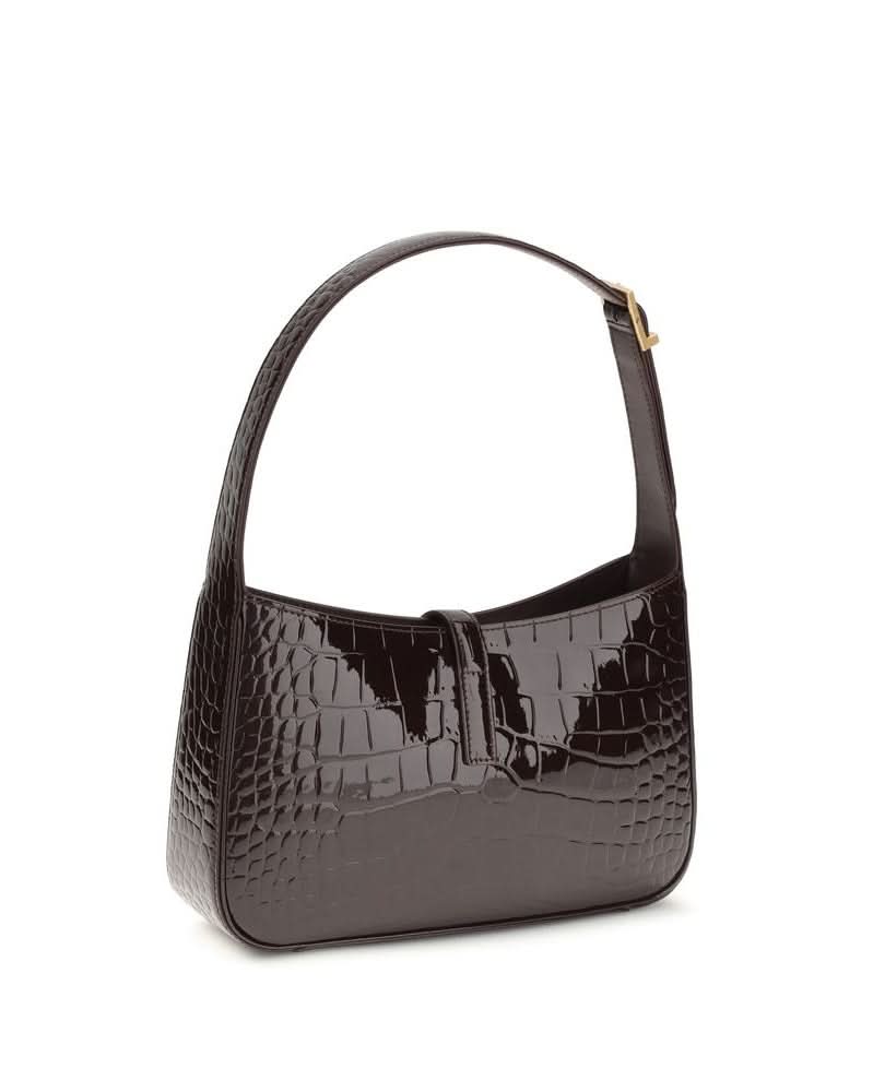 Saint Laurent Bordeaux Crocodile Shoulder Bag Glam Steals