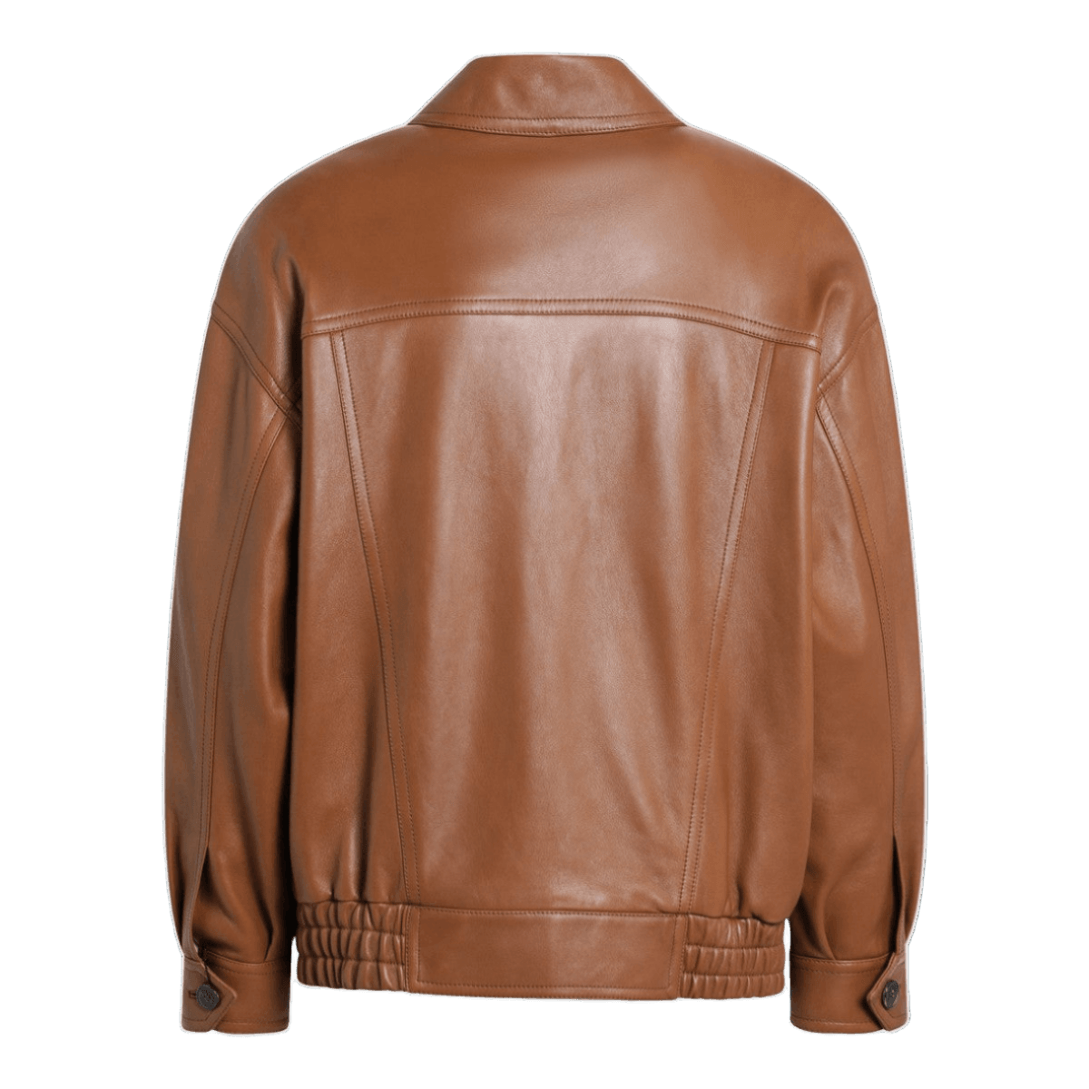 Saint Laurent Brown Balloon Bomber Jacket in Lambskin Glam Steals