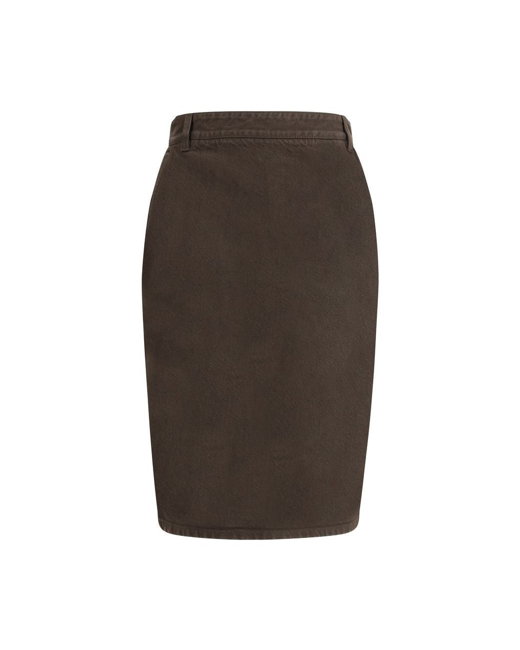 Saint Laurent Brown Denim Skirt Glam Steals