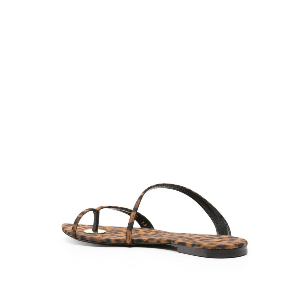 Saint Laurent Brown Flat Sandals Glam Steals