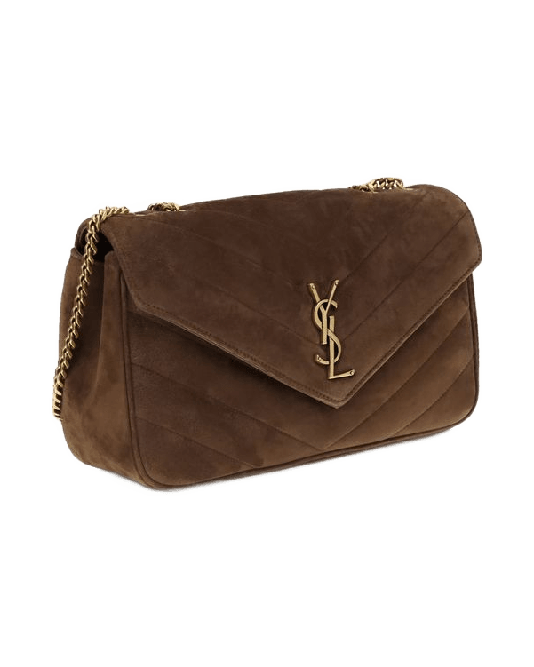 Saint Laurent Brown Calf Leather Bos Taurus Shoulder Bag Glam Steals