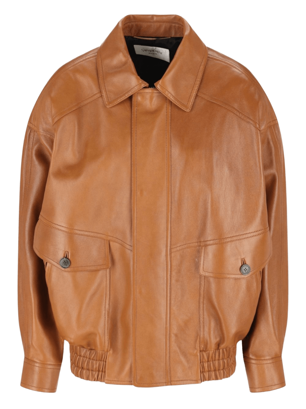 Saint Laurent Brown Leather Jacket Glam Steals